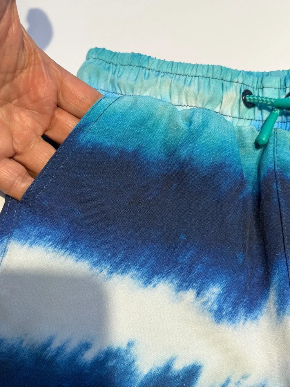 Andy & Evan Boys Blue Tie Dye Ombre Lined Board‎ swim Suit Trunks Shorts Sz 4T